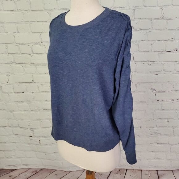 Victoria's Secret Braided Long Sleeve Top Blue L - Picture 2 of 7